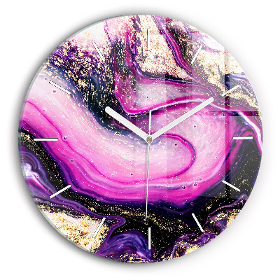 Pendule murale ronde Marbre abstrait