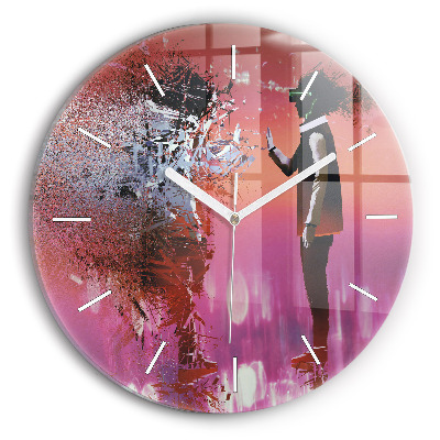 Horloge ronde en verre Cyberespace