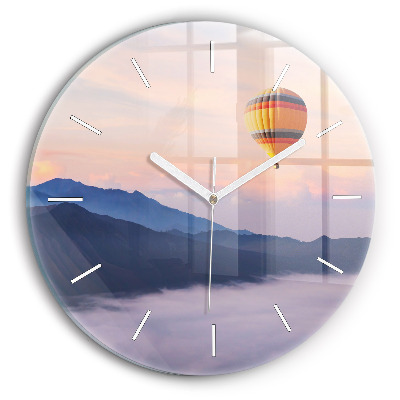 Horloge ronde en verre Beau paysage