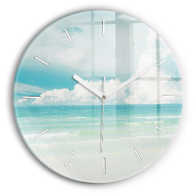 Horloge ronde en verre Paysage de mer