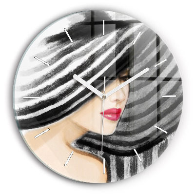 Horloge ronde Femme en noir et blanc
