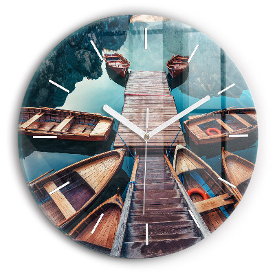 Pendule murale ronde Plate-forme et lac