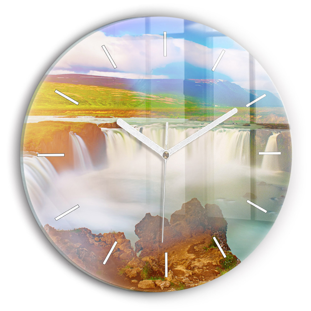 Horloge ronde murale Godafoss en Islande