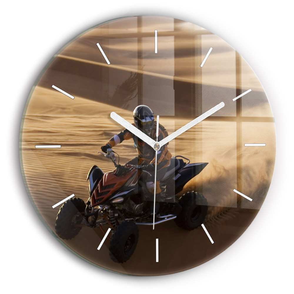 Horloge ronde murale Quad dans le désert