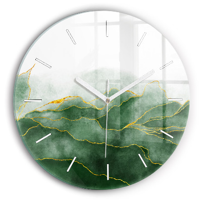 Horloge ronde Feuilles abstraites