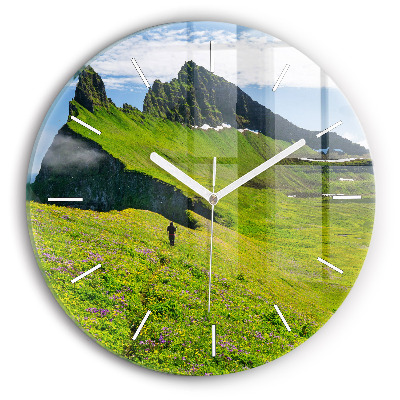Pendule murale ronde Réserve naturelle de Hornstrandir, Islande
