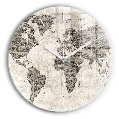 Horloge ronde en verre Journal de la carte du monde