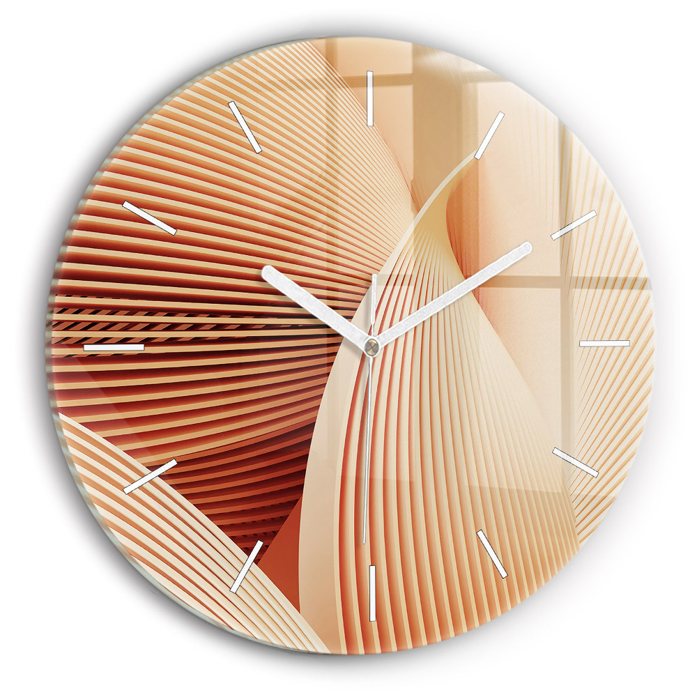Horloge ronde en verre Motif abstrait de vagues