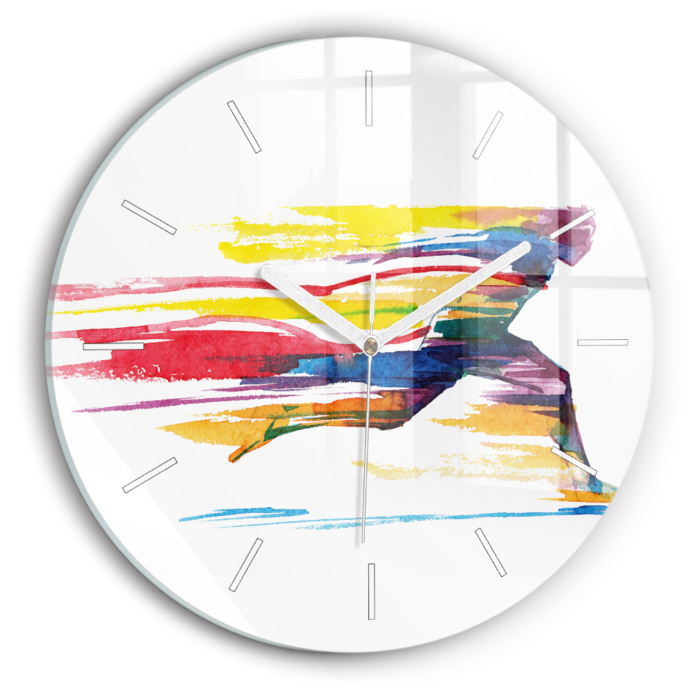 Pendule murale ronde Illustration d'un coureur