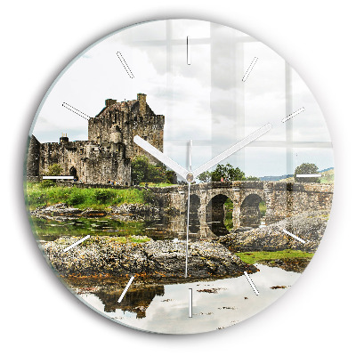 Horloge ronde en verre Château d'Eilean Donan en Écosse