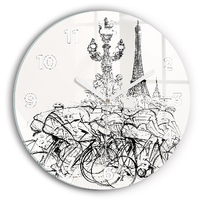 Horloge ronde murale Dessin d'une course cycliste