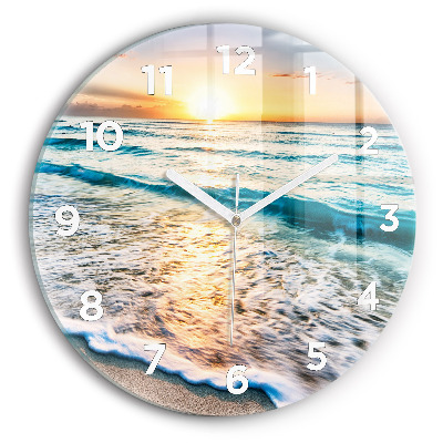 Horloge ronde Plage, mer et sable
