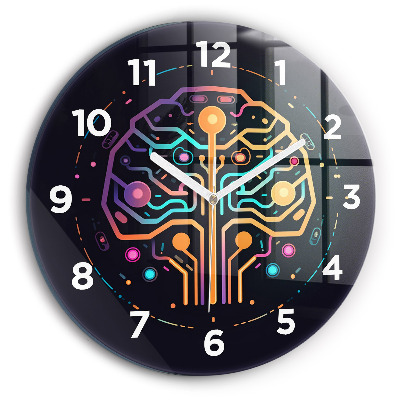 Pendule murale ronde Abstraction colorée