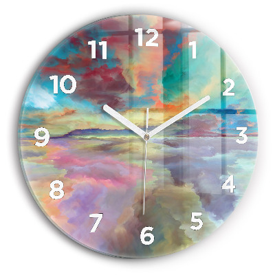 Horloge ronde Paysage abstrait
