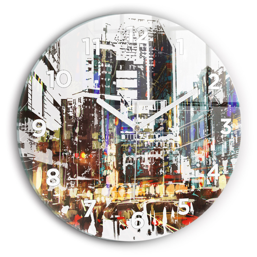 Horloge ronde en verre Ville de New York