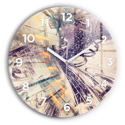 Horloge ronde murale Mécanisme abstrait