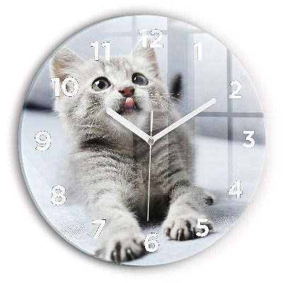Horloge ronde murale Chat sur un canapé