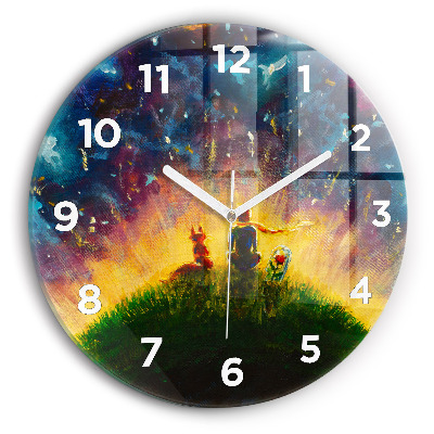 Horloge ronde Petit prince abstrait