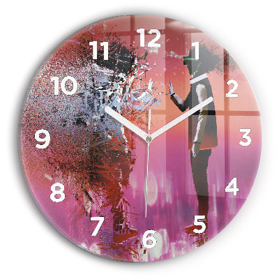 Horloge ronde en verre Cyberespace