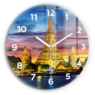 Horloge ronde en verre Temple à Bangkok