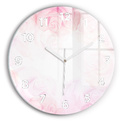 Pendule murale ronde Roses abstraites