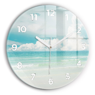 Horloge ronde en verre Paysage de mer