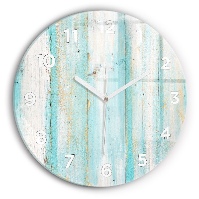 Horloge ronde murale Planches bleues