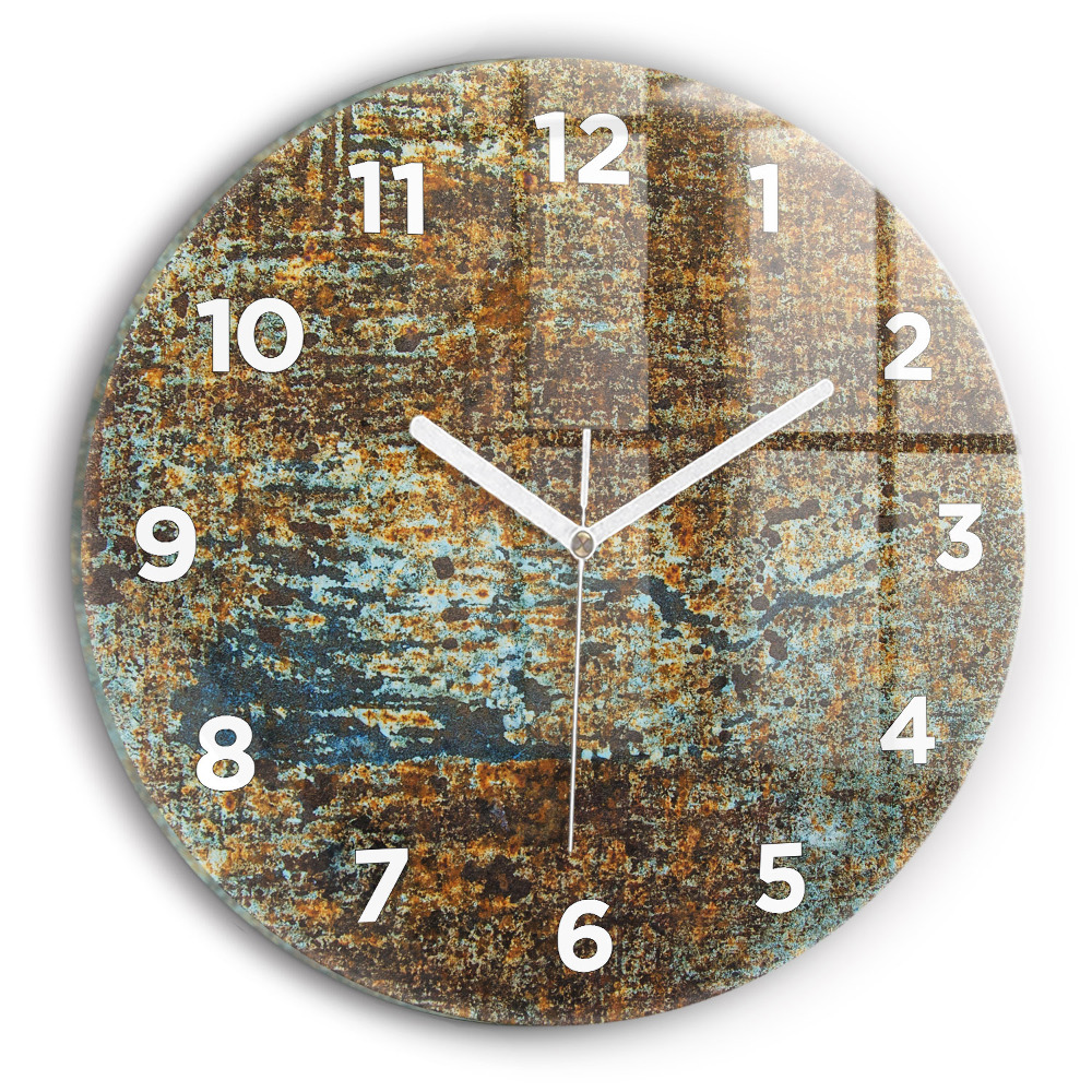 Horloge ronde en verre Texture vieux métal