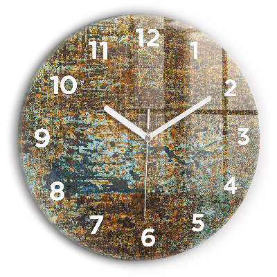 Horloge ronde en verre Texture vieux métal
