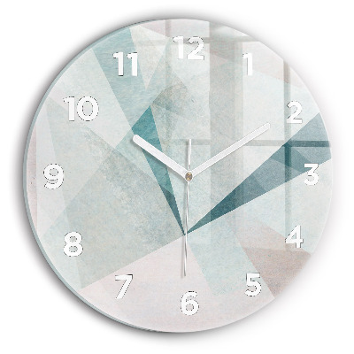 Horloge ronde en verre Texture abstraite de triangles
