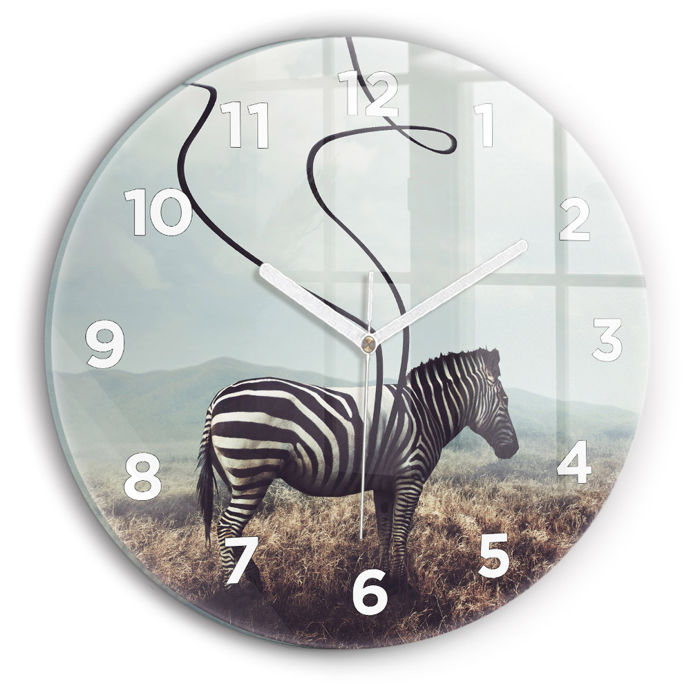 Horloge ronde Zèbre - Abstraction