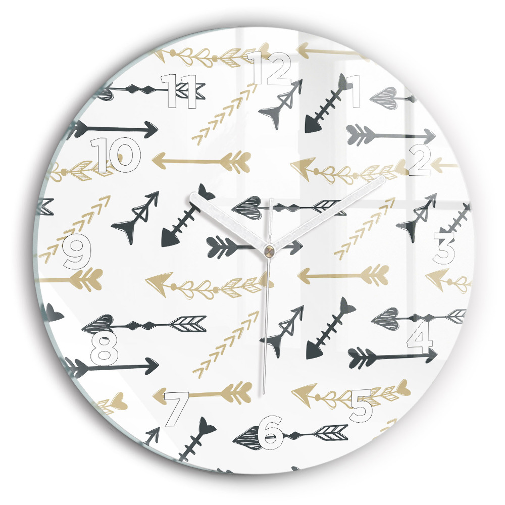 Horloge ronde en verre Motif géométrique de hipster