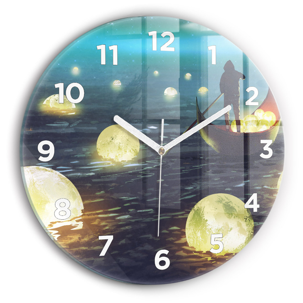 Horloge ronde en verre Abstraction