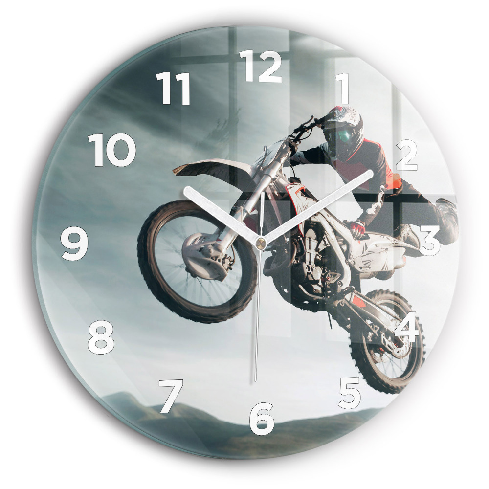 Horloge ronde murale Moto style adrénaline
