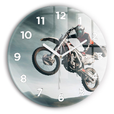Horloge ronde murale Moto style adrénaline