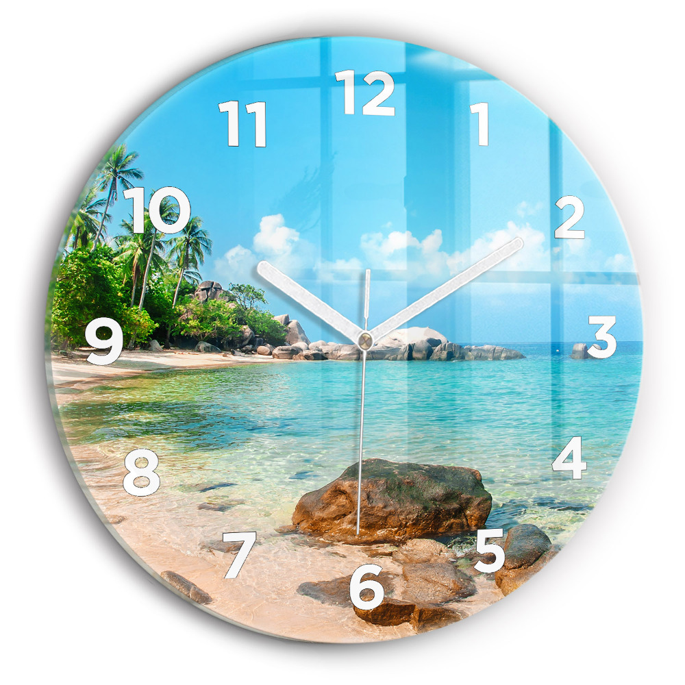 Horloge ronde murale Belle plage en Thaïlande
