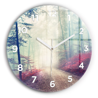 Horloge ronde Route d'automne Brouillard forestier