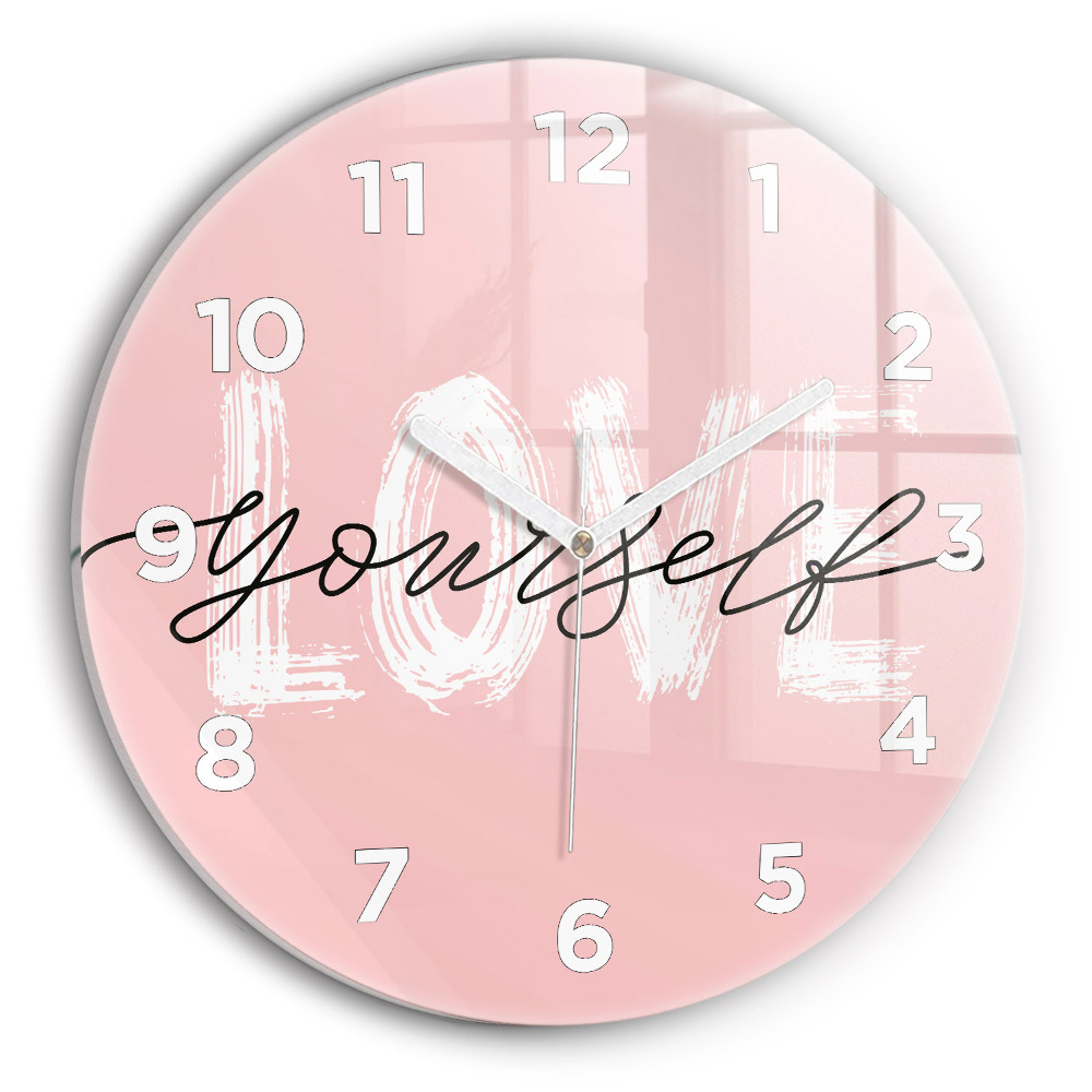 Horloge ronde murale Inscription "Love yourself