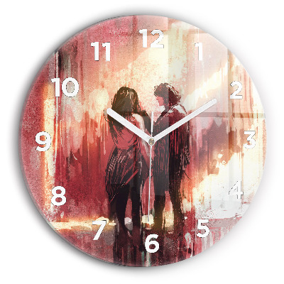 Horloge ronde Jeune couple amoureux