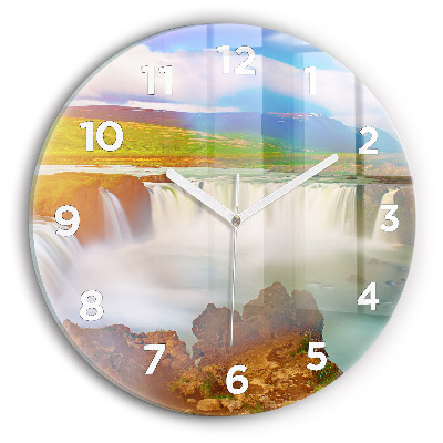 Horloge ronde murale Godafoss en Islande