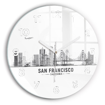 Horloge ronde Ligne d'horizon de San Francisco