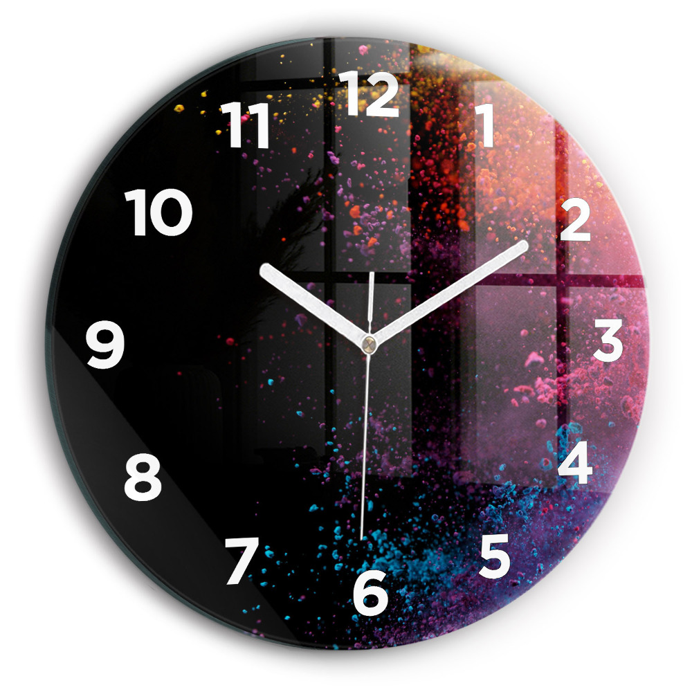 Horloge ronde Une explosion de couleurs