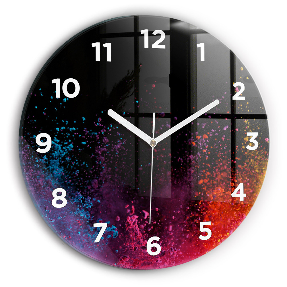 Horloge ronde murale Une explosion de couleurs