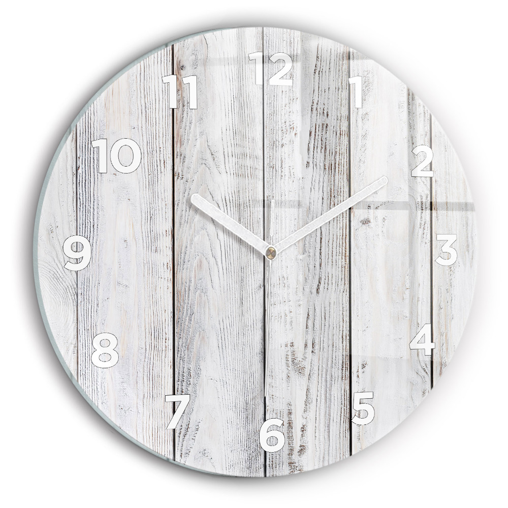 Horloge ronde en verre Planches peintes