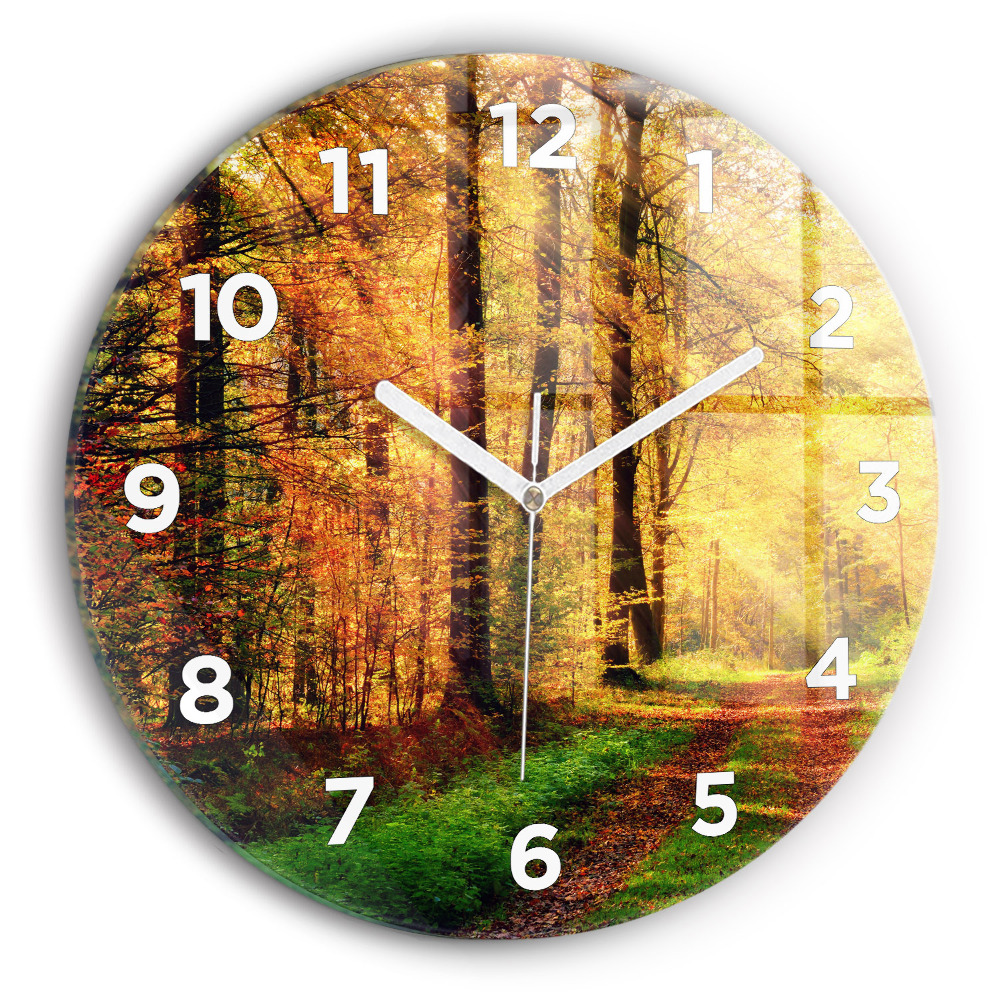 Horloge ronde murale Paysage forestier d'automne