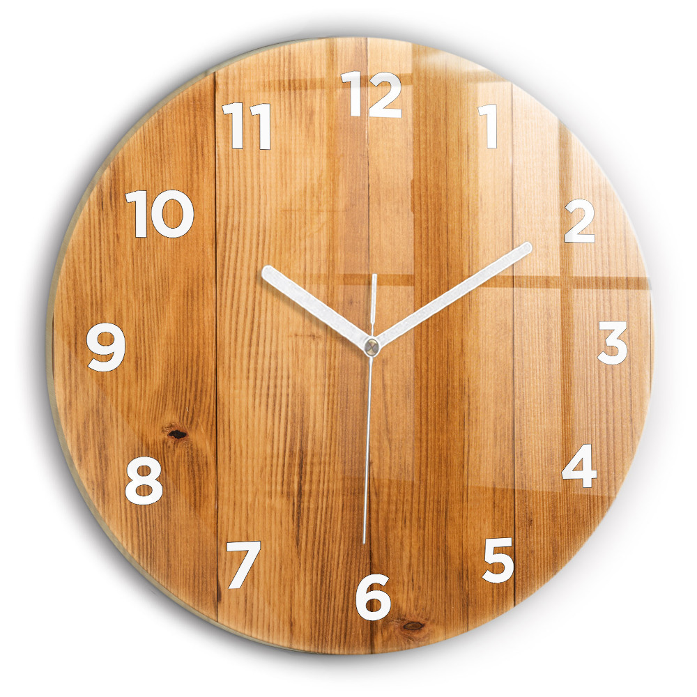 Horloge ronde murale Planches en bois