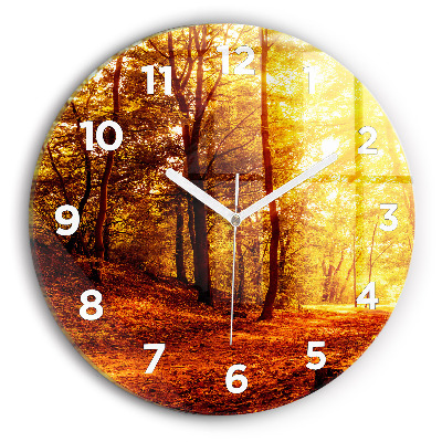Horloge ronde Paysage forestier au soleil