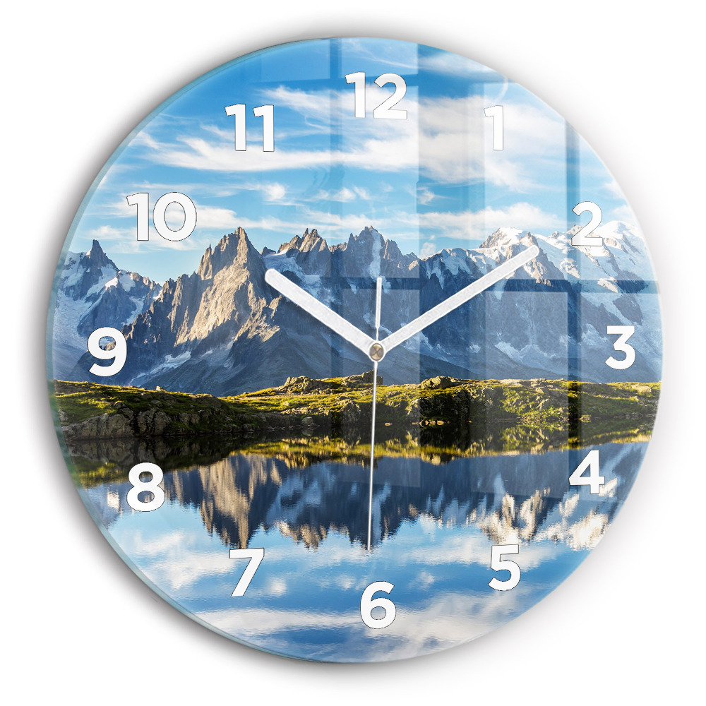 Horloge ronde en verre Vallée de Chamonix, Alpes