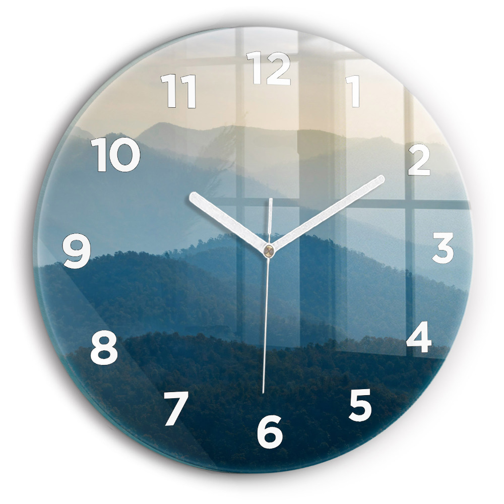 Horloge ronde murale Paysage abstrait de montagne