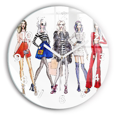 Pendule murale ronde Filles à la mode